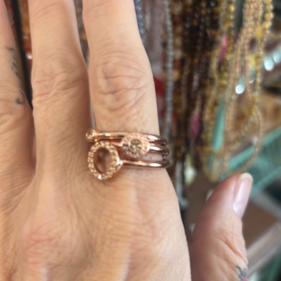 Coach Rose Gold Ring with Crystal Accents - Picture 2 of 5